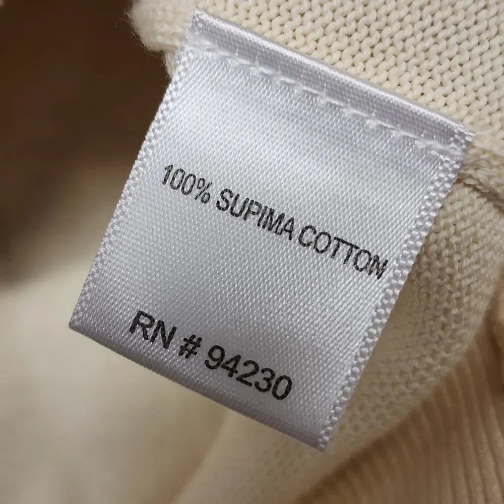 Paul Fredrick Sweater Vest Men 2XL Cream Supima Cotton Pullover Classic Knit XXL